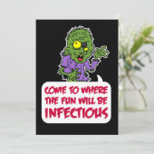 Invitation Parti d'Halloween zombie et amusant (Debout devant)