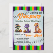 Invitation Parti Dino-Mash d'Halloween (Devant)