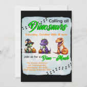 Invitation Parti Dino-Mash d'Halloween (Devant)