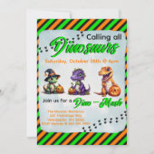 Invitation Parti Dino-Mash d'Halloween (Devant)