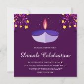 Invitation Parti Diya Lamp Purple Diwali (Devant)