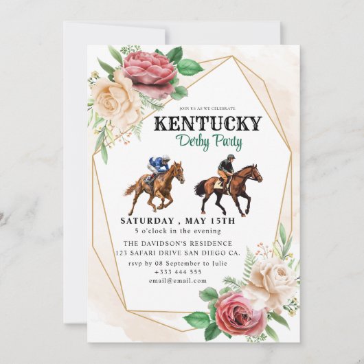 Invitation Parti d'observation du Kentucky Derby (Devant)