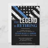 Invitation Parti Drapeau de la Ligne Bleue Mince (Devant)