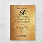 Invitation Parti du 50e anniversaire du Mariage d'or (Devant)