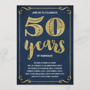 Invitation Parti du 50e anniversaire du Mariage d'or