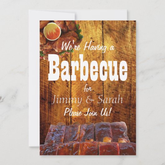 Invitation Parti du barbecue Fiançailles rustique (Devant)