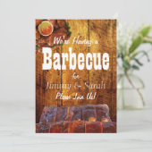 Invitation Parti du barbecue Fiançailles rustique (Debout devant)