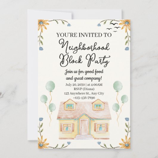 Invitation Parti du bloc de quartier (Devant)