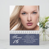Invitation Parti du Denim bleu et du Sweet sixteen diamant (Debout devant)