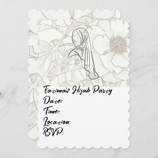 Invitation Parti du hijab (Devant / Derrière)