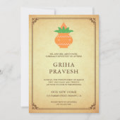 Invitation Parti du réchauffement de la maison en Inde Griha (Devant)