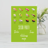 Invitation Parti du sushi Wasabi (Debout devant)