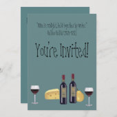 Invitation Parti du vin et du fromage+Devis (Devant / Derrière)