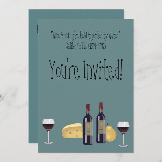 Invitation Parti du vin et du fromage+Devis (Devant / Derrière)