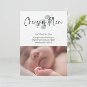 Invitation Parti Facebook du changement de Baby shower des pl (Debout devant)