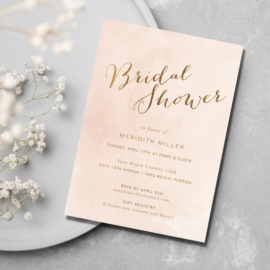 Invitation Parti Fête des mariées or rose