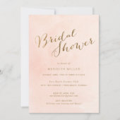 Invitation Parti Fête des mariées or rose (Devant)