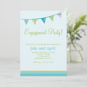 Invitation Parti Flags Engagement Party - Blue (Debout devant)