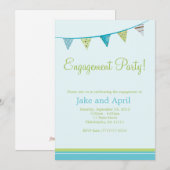 Invitation Parti Flags Engagement Party - Blue (Devant / Derrière)