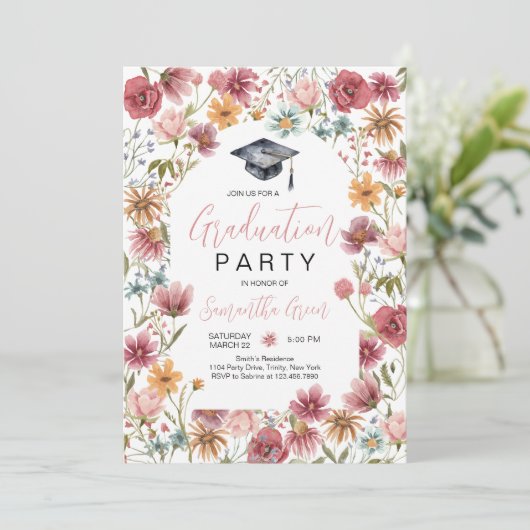 Invitation Parti fleur sauvage (Debout devant)