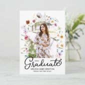 Invitation Parti fleur sauvage de la graduation photo (Debout devant)