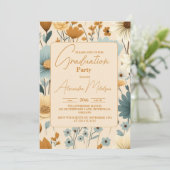 Invitation Parti Fleur sauvage du printemps rétro (Debout devant)