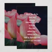 Invitation Parti Floral Rosebud Rose (Devant / Derrière)