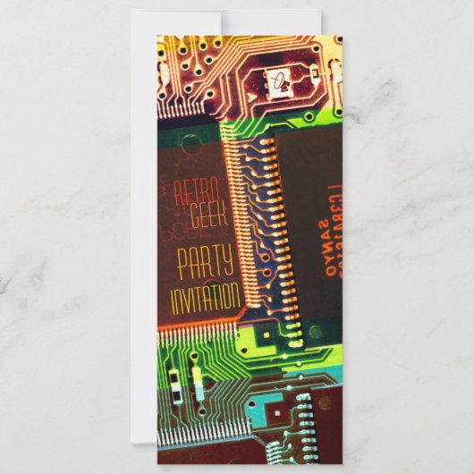 Invitation Parti Geek rétro ・ Pcb électronique coloré ・ Nerdy (Devant)
