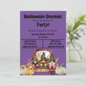 Invitation Parti Gnome d'Halloween violet (Debout devant)