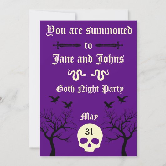 Invitation Parti gothique imprimable (Devant)