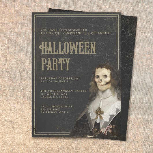 Invitation Parti gothique victorien d'Halloween pour adultes