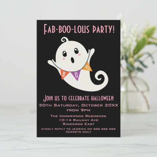 INVITATION PARTI HALLLOWEEN FABOOLOUS (Debout devant)