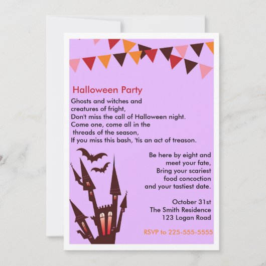 Invitation Parti Halloween (Devant)