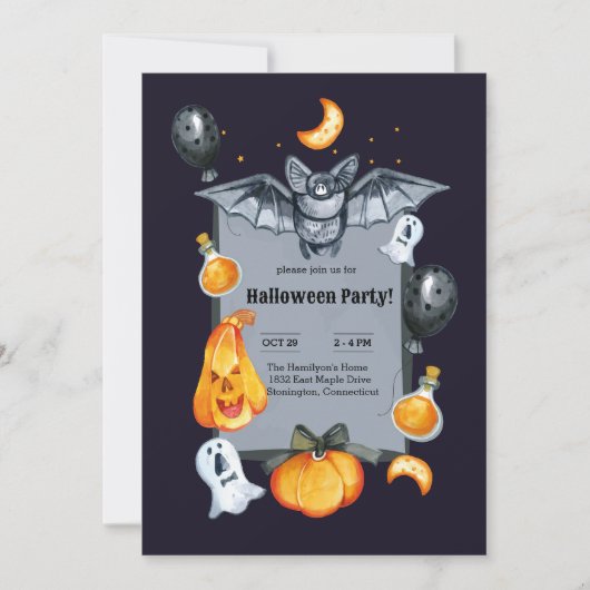 Invitation parti halloween (Devant)