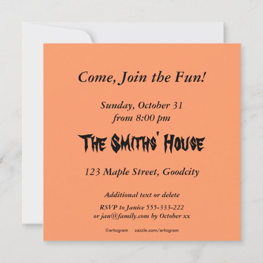 Invitation Parti Halloween (Dos)