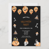 INVITATION PARTI HALLOWEEN BLACK ET ORANGE CUT ET CRAINTE (Devant)