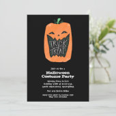 Invitation Parti Halloween citrouille (Debout devant)