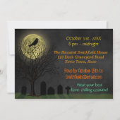 Invitation Parti Halloween| Corbeau de cimetière et lune (Dos)