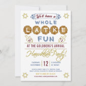 Invitation Parti Hanoukka amusant | Tout le plaisir de Latke (Devant)