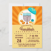 Invitation Parti Hanoukka coloré (Devant)