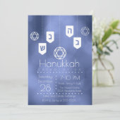 Invitation Parti Hanoukka Dreidels (Debout devant)