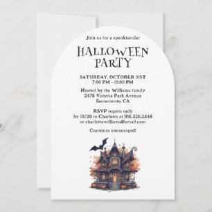 Invitation Parti Haunted House Citrouille Halloween