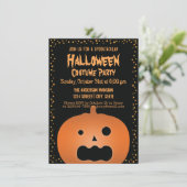Invitation Parti Haunted Jack-o'-lantern Citrouille Halloween (Debout devant)