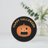 Invitation Parti Haunted Jack-o'-lantern Citrouille Halloween (Debout devant)