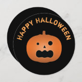Invitation Parti Haunted Jack-o'-lantern Citrouille Halloween (Devant / Derrière)