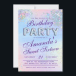 Invitation Parti holographique<br><div class="desc">Cette Invitation Holographique est conçue avec un look Iridescente. Vous pouvez personnaliser cette invitation pour tout événement. Idéal pour les anniversaires,  bachelorette,  douches et plus ! Imprimez sur le brillant ou la perle briller pour un peu de glam supplémentaire sur le produit fini.</div>