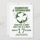 Invitation Parti Jour de la Saint Patrick Shamrock Shenanigan (Devant)