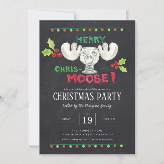 Invitation Parti Joyeux Chris-Moose de National Lampoon (Devant)