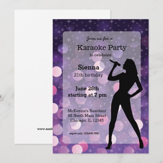 Invitation Parti karaoké (Devant / Derrière)