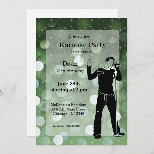 Invitation Parti karaoké (Devant / Derrière)